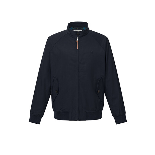 HAZZYS Men's Autumn and Winter Executive Style Men's Jacket Harrington Outdoor Casual Jacket Men's ASVZU0BCU12 Navy Blue NV L (175/96A 48)