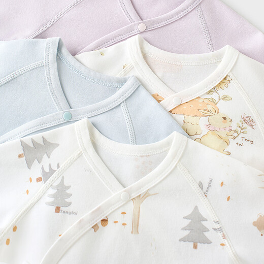 Tongtai (TONGTAI) baby jumpsuit spring and autumn pure cotton newborn clothes baby butterfly romper suit monk suit blue 59cm