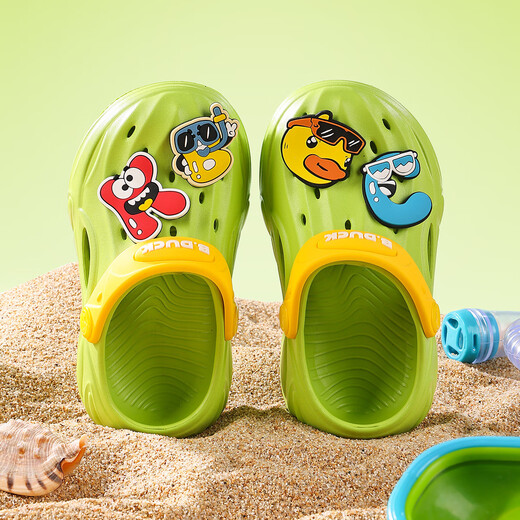 B.duck Little Yellow Duck Kinderschuhe Kinderlochschuhe Baby Sandalen Jungen und Mädchen treten auf Wasser schnell trocknende Gartenschuhe 947a Grün 34