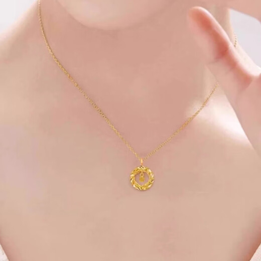 Dewey Van gold-wrapped silver 9999G 24K gold rose dreamnet necklace for women, light luxury and versatile clavicle necklace for girlfriend, rose dreamnet single pendant (thick gold layer)