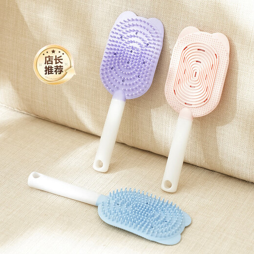 Shiganu Devon cat special silicone comb to remove floating hair artifact massage cleaning brush pet supplies third generation silicone comb two kinds of shaving surface - blue