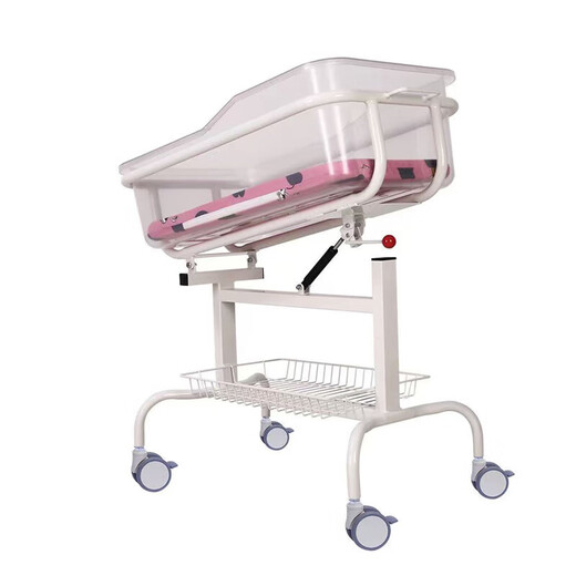 Confinement center club crib hospital newborn multi-functional stainless steel removable anti-spill milk baby stroller white model + mattress + mosquito net + fully transparent basin