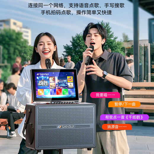 Shanshui Audio E86 flagship 25-year new karaoke audio amplifier all-in-one home ktv speaker set outdoor karaoke high-power square dance audio with display E86 upgraded version [send 3 years of song ordering member]