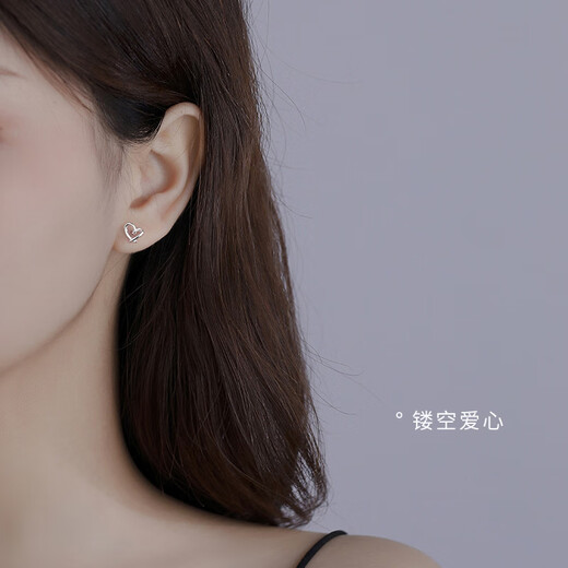 Crystal 999 silver earrings, short star and moon hook earrings, birthday gifts for girls, practical and high-end ear piercing