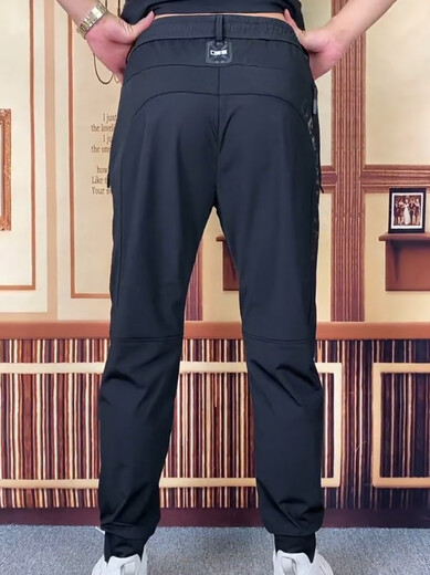 The other half men's pants in summer thin 9938 summer thin men's black casual pants handsome, fashionable, versatile and comfortable trendy black single-piece short-sleeved (9885 models 29(100-115) Jin[Jin equals 0.5 kg] Universal size