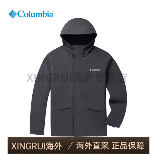哥伦比亚（Columbia）2025春夏新品户外男士防水冲锋衣徒步外套 XE4839-011黑色 S 170/92A