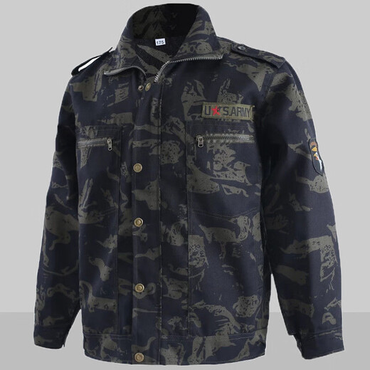 Zosike wear-resistant camouflage work clothes single-piece top suit men's pants mechanics construction site auto repair work clothes black shadow camouflage suit 2XL 180 suitable for 150Jin Jin equals 0.5kg -170Jin Jin equals 0.5kg