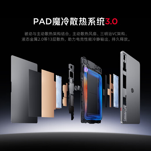 努比亚红魔游戏平板3Pro 9.06英寸OLED电竞屏 骁龙8至尊版 8200mAh电池 国家补贴电竞小平板 24GB+1TB暗夜版