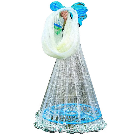 Mandelai cast net hand-thrown fishing net flying disc American monofilament line with steel drop cast net fishing net wire flying disc 4.2 meters
