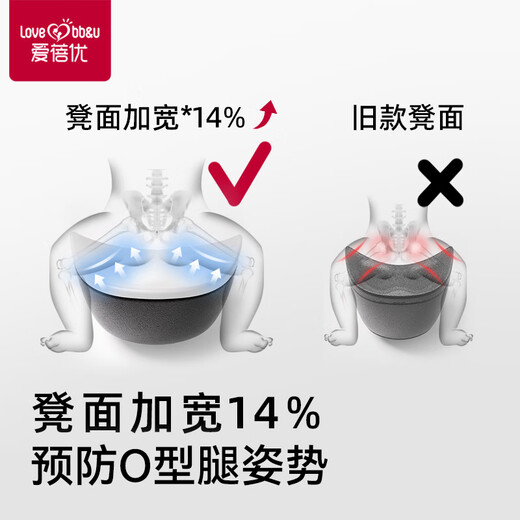 爱蓓优腰凳婴儿轻便四季坐凳宝宝背带多功能前后两用抱抱托外出抱娃神器 雾霾灰-透气款不卡脖