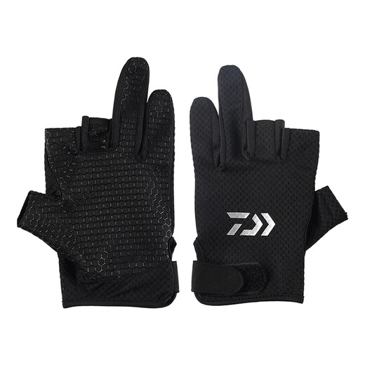 Guantes de pesca de Dayiwalua expuestos de tres dedos de tres dedos, malhumorado, malhumorado, malhumorado, transpirable y sin deslizamiento Daiwa DG-6625 Guantes de ajuste White L