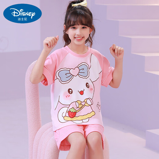 迪士尼（Disney）儿童睡衣纯棉短袖夏天薄款小海狸露比loppy卡通小女孩家居服套装 6630#叮当猫 170 12码身高(120-130cm)