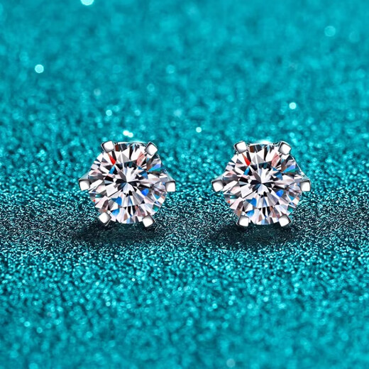 Nilan Fat Donglai same style pt950 platinum moissanite earrings 18K gold moissanite PT950 six-claw screw simple time 30 minutes single