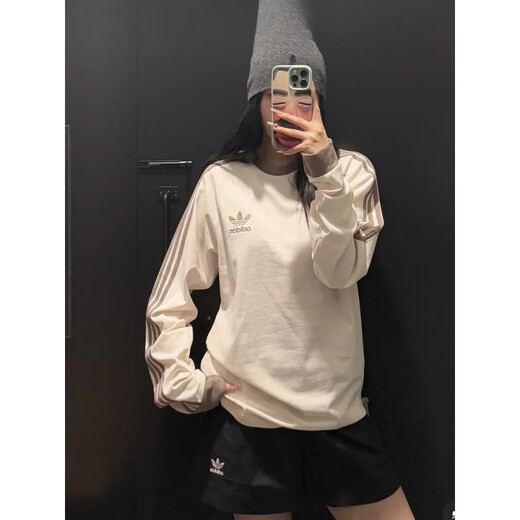 Adidas clover Männer und Frauen gestrickt Long Sleeve T-Shirt Ke5824 Ke5825 Ke5826 Beige Ia4877 S