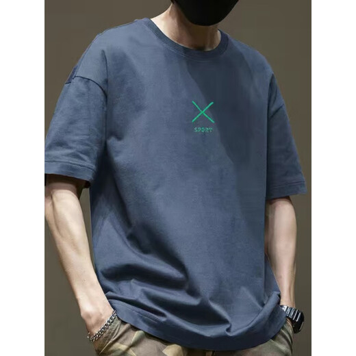 Hogar de Hailan (HLA) 2024 Camiseta de algodón corto de algodón de peso corto para hombres Top de algodón de algodón de algodón de mante manga de moda versátil versátil.