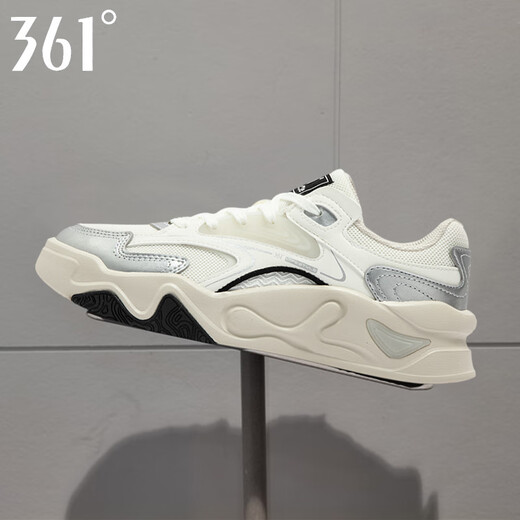 361 Chaussures pour femmes, semelles épaisses Chaussures blanches, chaussures de haut bas pour femmes, Nouvelle maille en maille légère de sports élastiques doux chaussures décontractées 6621 Feather blanc / abricot marron 6621 40