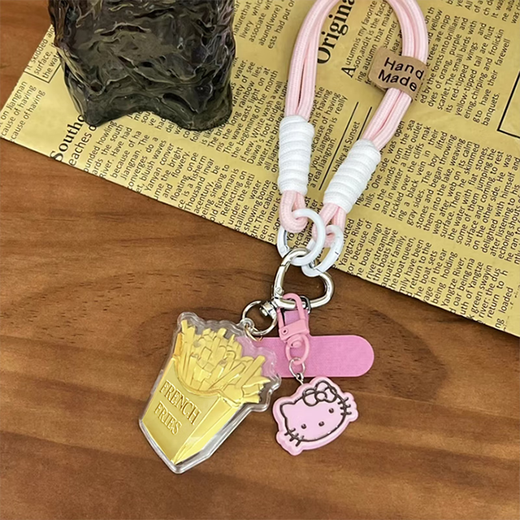 Gold French Fries Keychain Pense Pending Full Gold Gold 20mg Mg Bag/Milk Tea Mobile Telephone Bag Pending Accesorios colgantes Dé una novia Princesa por favor gana dinero Bag Lv Accesorios colgantes