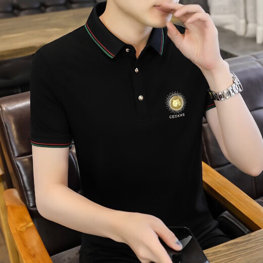 FJLT轻奢高档品牌polo衫男士T恤夏季新款时尚短袖翻领商务透气上衣 F6628（绿色） 2XL (建议140-160斤)