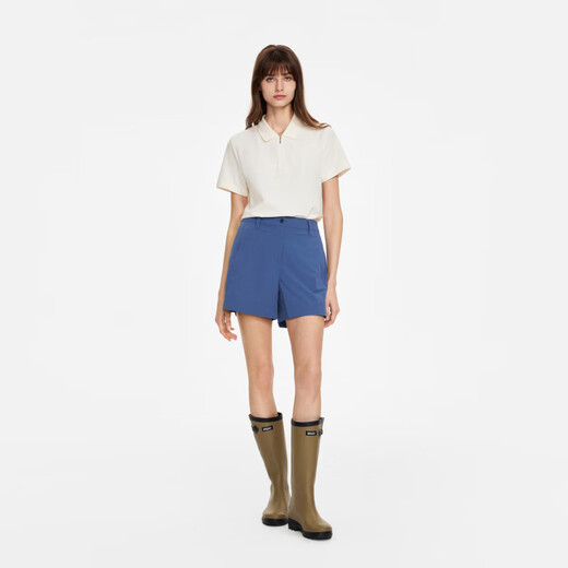 AIGLE【春夏新品】艾高POLO衫DFT速干排汗凉感短袖拉链情侣款 粉白色 BF761 L (170/92A)