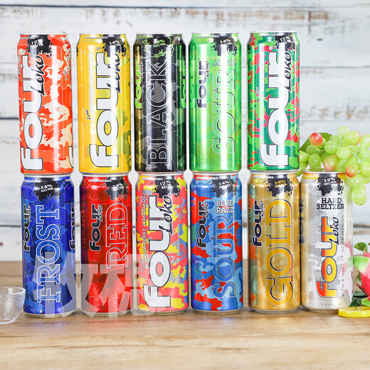 Quatre cocktails pré-mélangés Loko, vin préparé, vin étranger importé, série de camouflage de bière Sloko, vins de fruits de célébrité Internet 695 ml, 6 canettes, 6 combinaisons de saveurs
