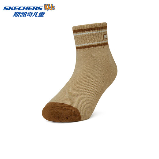 Skechers Skechers boys and girls fashionable casual unisex socks breathable and comfortable knitted short socks P224K011 wheat field yellow/mint candy green/03WB one size 130