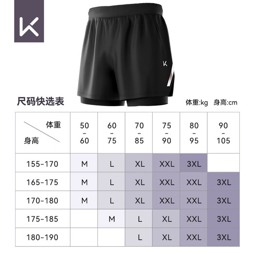 
Keep swimming trunks for men's anti-embarrassment double-layer sports running flat angle quick-drying hot spring swimming trunks 701 black XL