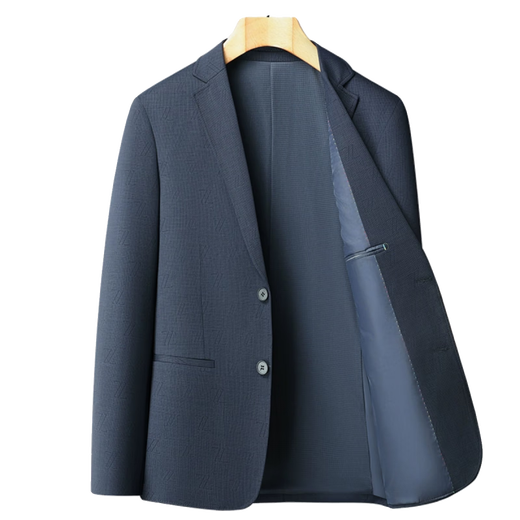 RUNNBEI luxury brand spring and autumn new high-end men's blazer casual and luxurious elastic single suit blue 9928 [gift box] M 170_[suggested 105-120Jin[Jin equals 0.5 kg]]