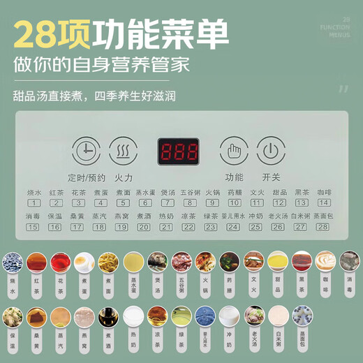 SUDISQR health pot, teapot, multifunctional household kettle, decoction teapot, office flower teapot, thermal insulation teapot, porridge pot, green 316 food grade health pot, upgraded thickened version, dark green 1.8L health pot