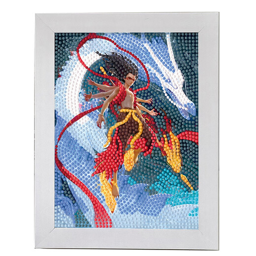 哪吒钻石贴画儿童手工diy材料包学生敖丙5D钻石画贴纸 7372【木质框+工具+彩盒】
