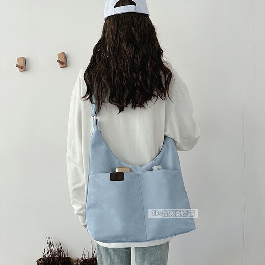 Xiaomi (MI) Leichte Leinwandtasche mit großer Kapazität Frauen einzelner Schulter-Diagonal Cross Bag College-Studenten der Klassenbeutel Freizeit und vielseitig japanisches College Beige-1049 Stoff
