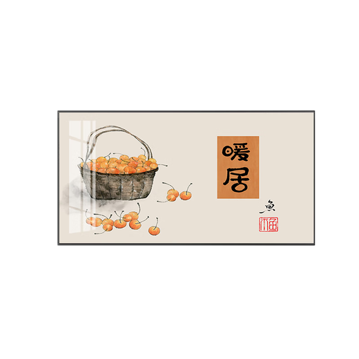 家和餐厅装饰画九鱼图现代简约餐桌饭厅墙画挂画轻奢晶瓷客厅壁画 kt-6623 高端立体镶钻面 x 70*100 尊贵黑框(铝合金属外框)
