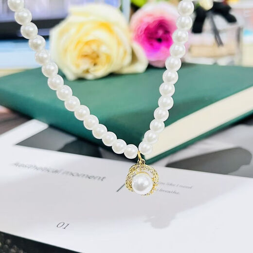Mengke Shijia Xiaomi Pearl Necklace for Women 2025 New Hot Style Light Luxury Niche Exquisite Clavicle Chain Pendant Necklace Light Luxury Niche Pearl Clavicle Chain for Women