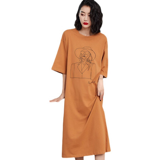 酷章（KUZHANG）睡裙女夏季纯棉薄款2025年新款宽松夏天长裙过膝长款睡衣连衣裙春 1105 M 160()