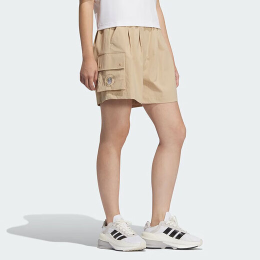 阿迪达斯（adidas）运动裤男裤2025夏季新款梭织透气五分裤宽松健身训练休闲工装短裤 JL9274卡其色 L