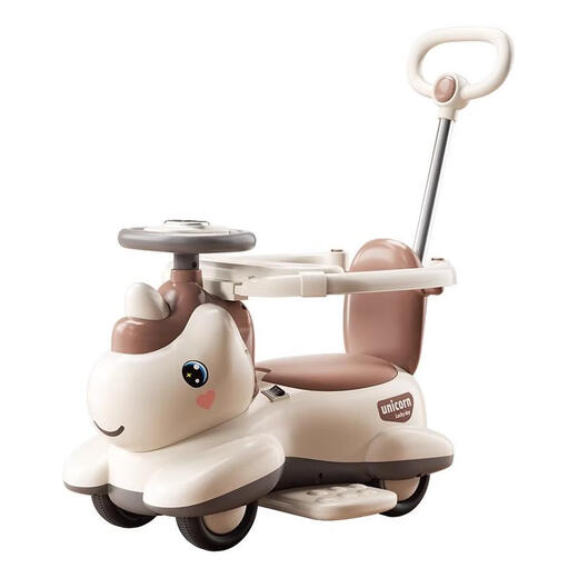 Junyi Children's Scooter Adults pousse une voiture électrique avec une main électrique à main glissement de 1 à 3 ans chariot bébé tremble de bébé