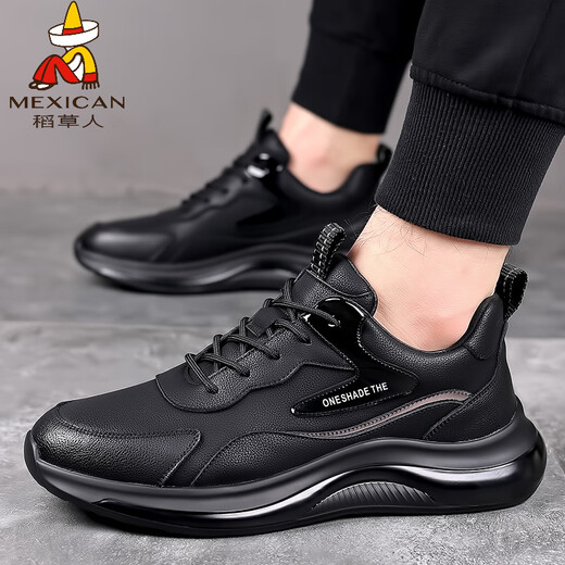 Scarecrow (mexikanisch) 2025 Frühling, Sommer und Herbst Neue Männer mit atmungsaktivem, weichem Sport und lässige, vielseitige tägliche Schuhe Beliebte Wear-Resistant Herrenschuhe 9901 Black 39