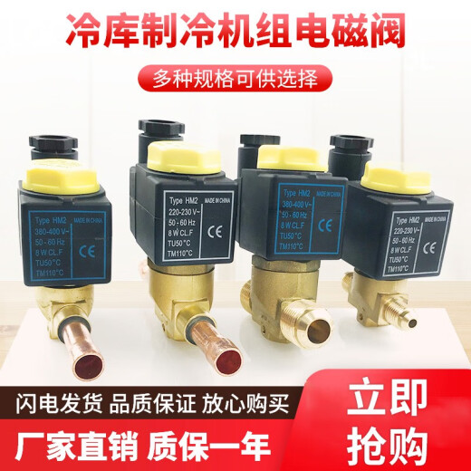 Normalmente el interruptor del controlador de la válvula solenoide cerrada de 220V Air acondicionador de 380 V de 380 V de soldadura de la unidad de refrigeración Puerto de soldadura de soldadura 220V3/4 1098/6 19 mm