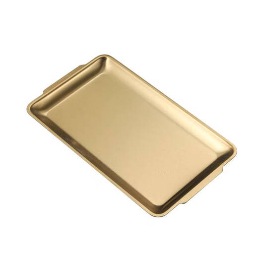 Yonghuan Rechteckige Plattenschale Golden Grillplatte Grillplatte flacher Bodenschale Rechteckige Platte 22*11304 Silber