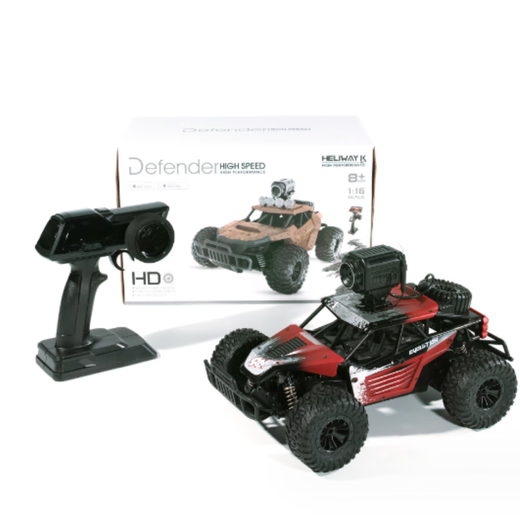 鹿珞水下摄影潜水艇产品遥控摄像船高清视频拍照潜水艇水下摄影玩具 1:12越野摄像车红色1801 三电池至尊版