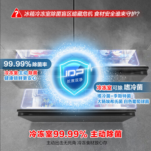 Rongsheng double-purified 517L French multi-door refrigerator ultra-thin zero-embedded first-class energy efficiency air-cooled frost-free large-capacity active sterilization gray BCD-517WD2MPQLA national subsidy