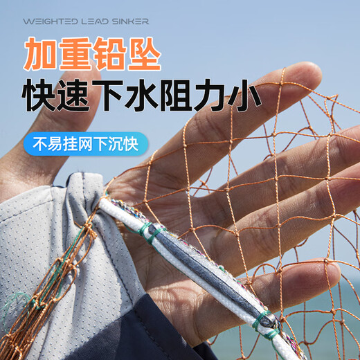 Fishing banzhu traditional tire line hand cast net hand thrown net fishing net spin net old cast net fishing net hand thrown fishing net catching fish net 1 finger tire line 3.5 meters high 6 Jin Jin is equal to 0.5 kilograms lead drop is about 4 meters