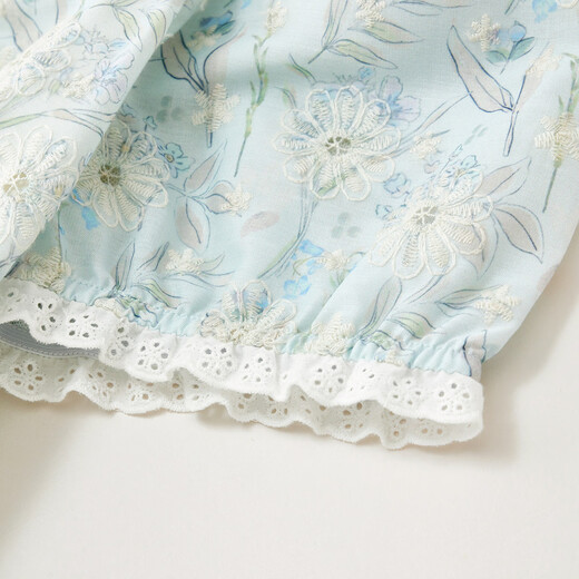 IEF/aiyifu Kleid 2025 Sommer Neues französisches französische kleine Frau Temperament Blumenkleid weiße blaue Blume S