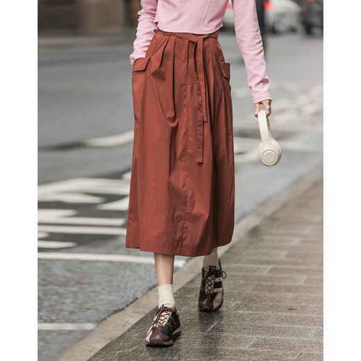Demana [Oxygen Cloud Cloud Cloud de Demana] Al estilo de trabajo de primavera Cordera de corbata de bolsillo grande Dumpling cómodo cómodo Falta oculta Estilo de longitud de las mujeres