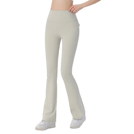 ALO YOGA high-waisted yoga Pilates pants for women, butt lift, outer wear, slimming, elastic micro-flared training pockets, sports tights, off-white pockets, M recommended 100-115 Jin Jin equals 0.5 kg