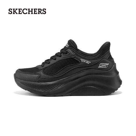 Skechers women's shoes 2025 new autumn thick-soled flash-on soft-soled all-match casual sports shoes cake shoes 117526