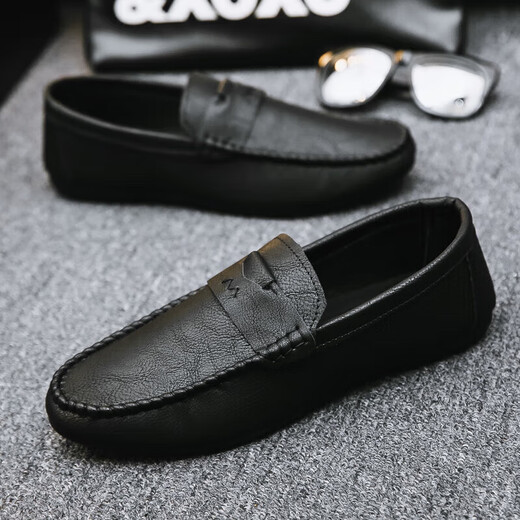 
Yierkang picks up the spring breathable versatile and comfortable casual leather shoes British trendy men's shoes 2025 non-slip one foot D826 brown 39