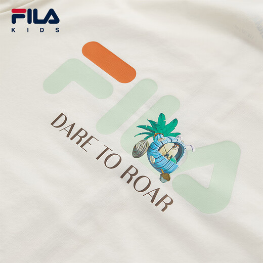 FILA Children's Sun Protection Clothing 2025 Autumn New Boys Hooded Woven Jacket Vanilla Gray-GY 120