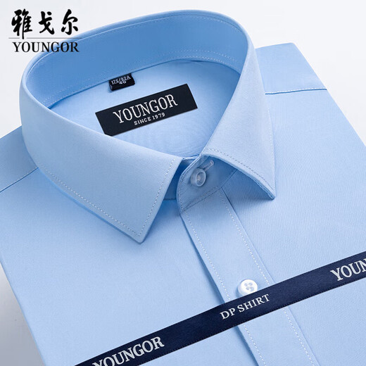 Yager Herren Kurzarm Shirt Business Casual Pure Cotton No Bügel professionelle Tragen mittleren und älteren High-End-Anti-Falten-Zoll-Zoll-Kleidung Dünn DP#6623 S 165/84A38 Größe 160-1651