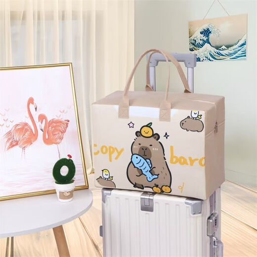 Qisihua 25 new felt storage cartoon travel bag large-capacity outing storage bag suitcase trolley case can be set lucky little squirrel 40*30*20