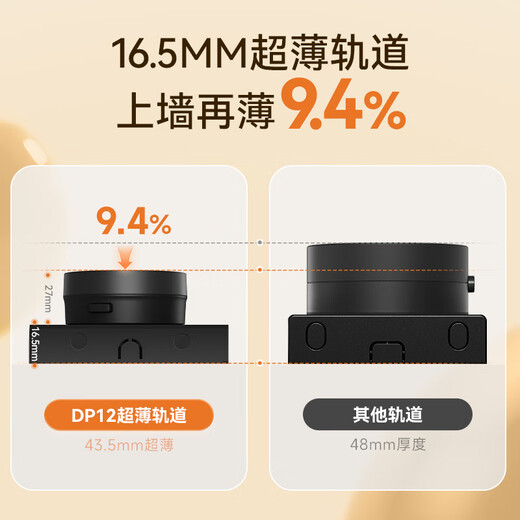 NVC雷士电工明装轨道插座 可移动壁挂式插座免开槽带灯环 50厘米+五孔*3 黑色